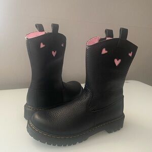 Dr. Martens Black Boots with Pink Interior
